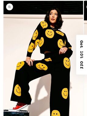Dressed in LALA Black & Yellow Smiley Jumpsuit